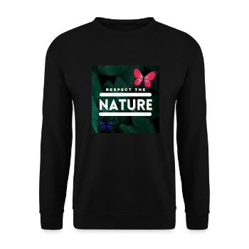 Respect the Nature - Unisex Pullover - Schwarz - Vorne - Alina (178cm) & Michal (187cm)