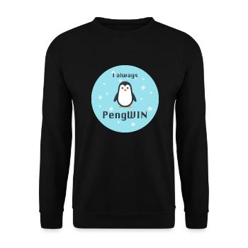 I always PengWIN - Unisex Pullover - Schwarz - Vorne - Alina (178cm) & Michal (187cm)