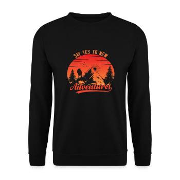 Say yes to new Adventures - Unisex Pullover - Schwarz - Vorne - Alina (178cm) & Michal (187cm)