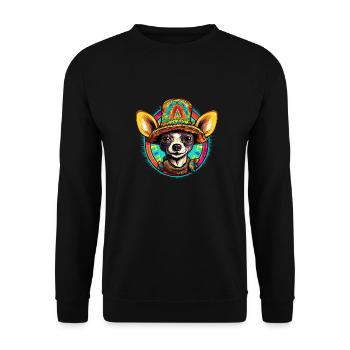 Chihuahua | Mexique | Chien Amusant Chapeau - Sweat-shirt Unisexe - noir - Devant - Alina (178cm) & Michal (187cm)