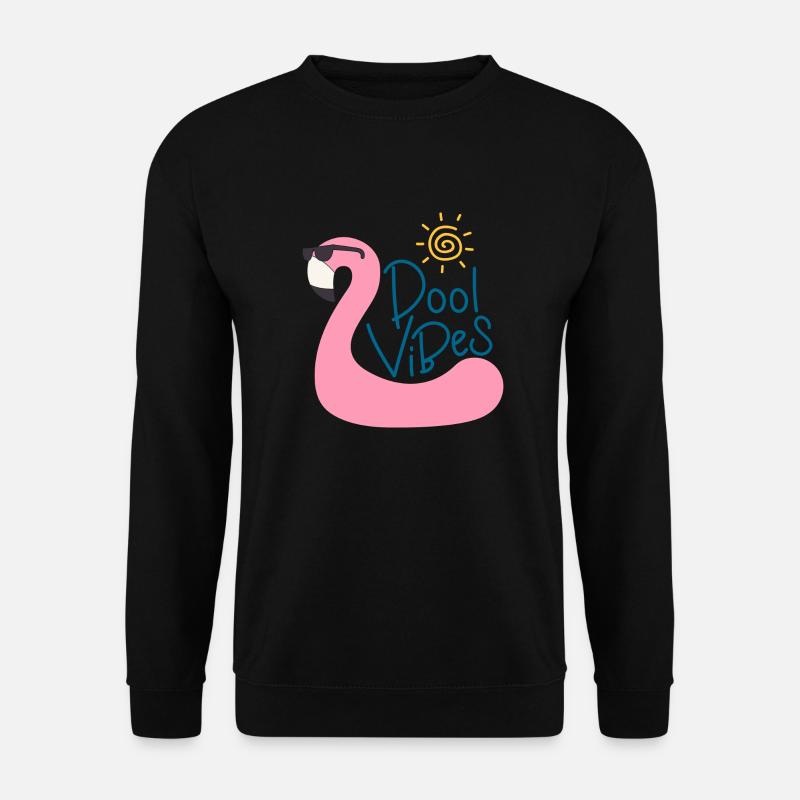 Pool Vibes Flamingo - Unisex Pullover - Schwarz
