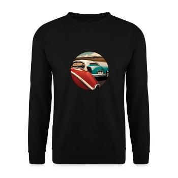 Old car vintage retro style - Unisex Sweatshirt - black - Front - Alina (178cm) & Michal (187cm)