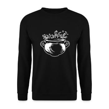 Kessel Magisch Hexe Halloween - Unisex Pullover - Schwarz - Vorne - Alina (178cm) & Michal (187cm)