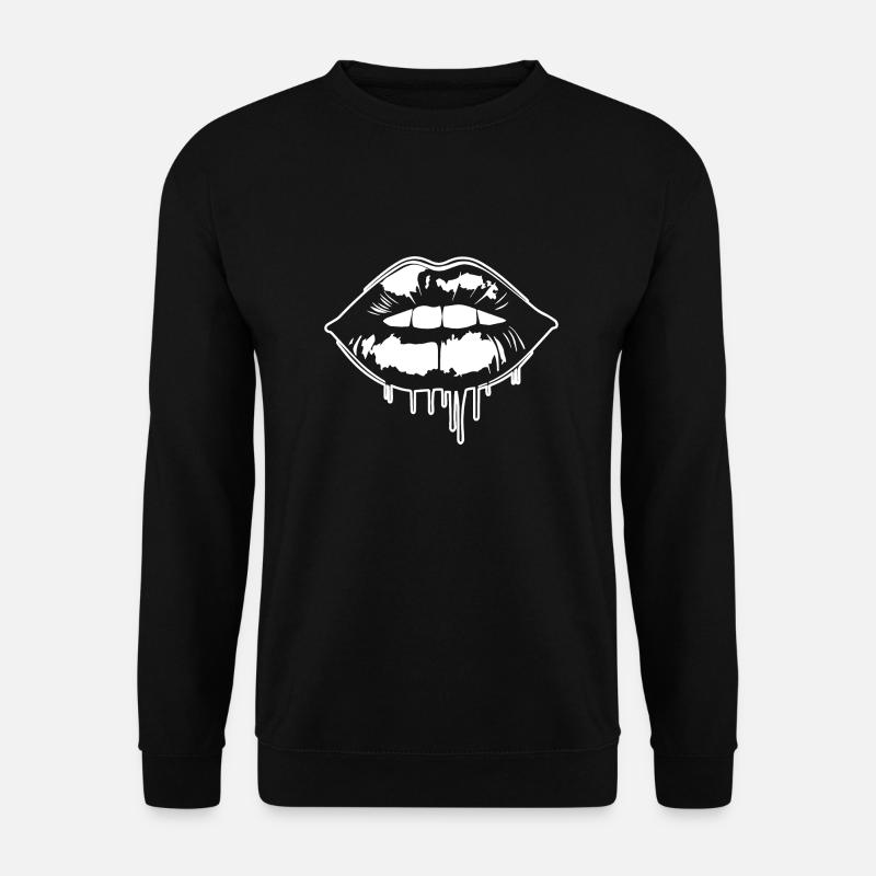 Lippen Mund Kussmund - Unisex Pullover - Schwarz