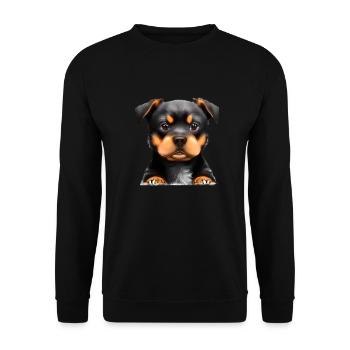 Dogs Rottweiler Dog Rottweiler Puppy Puppy - Unisex Sweatshirt - black - Front - Alina (178cm) & Michal (187cm)