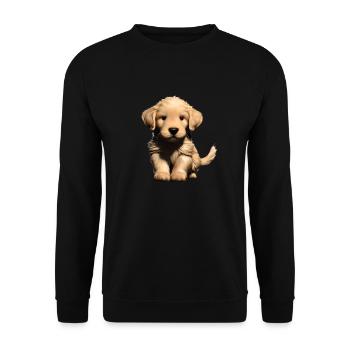 Hundewelpe Hunde Golden Retriever Hundebesitzer - Unisex Pullover - Schwarz - Vorne - Alina (178cm) & Michal (187cm)