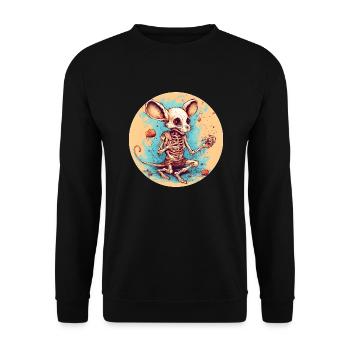 Magic Skeleton Mouse - Unisex Pullover - Schwarz - Vorne - Alina (178cm) & Michal (187cm)