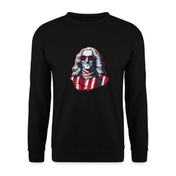 Patriotic Pride U.S. George Washington Men Woman - Unisex Sweatshirt - black - Front - Alina (178cm) & Michal (187cm)