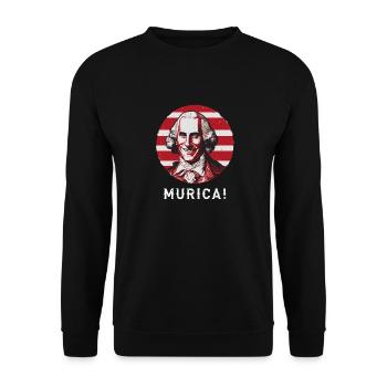 Patriotic USA Griddy George Washington Murica - Unisex Sweatshirt - black - Front - Alina (178cm) & Michal (187cm)
