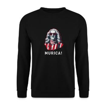 Patriotic USA Griddy George Washington Murica - Unisex Sweatshirt - black - Front - Alina (178cm) & Michal (187cm)