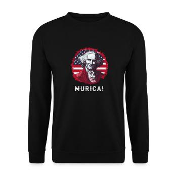 Patriotic USA Griddy George Washington Murica - Unisex Sweatshirt - black - Front - Alina (178cm) & Michal (187cm)