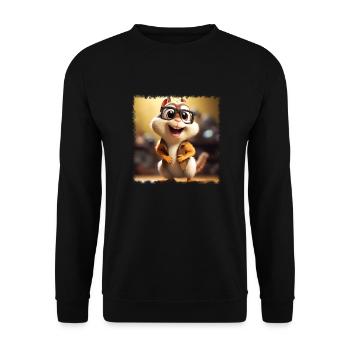 funny chipmunk - Unisex Sweatshirt - black - Front - Alina (178cm) & Michal (187cm)