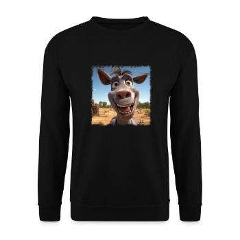 âne fou - Sweat-shirt Unisexe - noir - Devant - Alina (178cm) & Michal (187cm)