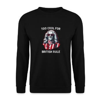 TOO COOL FOR BRITISH RULE | GEORGE Washington - Unisex Sweatshirt - black - Front - Alina (178cm) & Michal (187cm)
