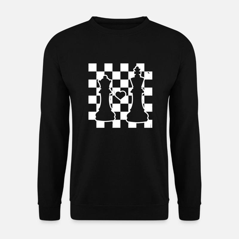 Schach-Liebesgeschichte - Schach-Liebes-Valentinstag - Unisex Pullover - Schwarz