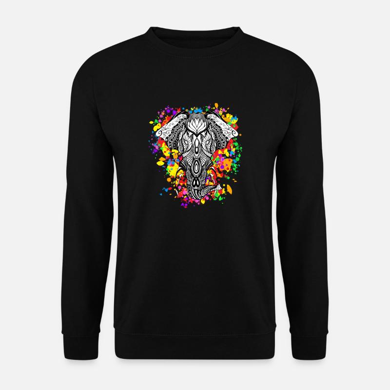 Elefant Regenbogen - Unisex Pullover - Schwarz
