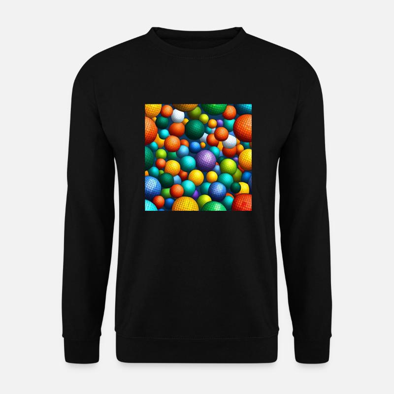Regenbogen-Mosaik-Kugeln - Unisex Pullover - Schwarz