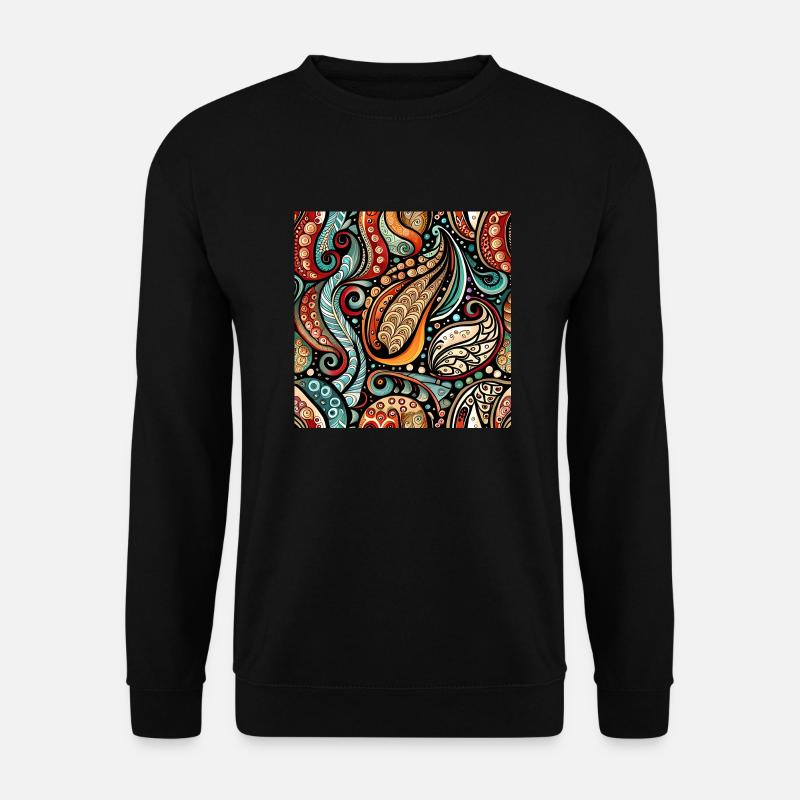 Zentangle Paisley Pattern - Unisex Sweatshirt - black