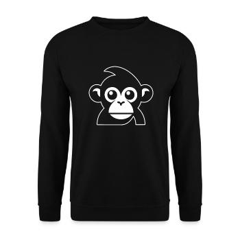 Affe Affen Affengesicht Dschungel - Unisex Pullover - Schwarz - Vorne - Alina (178cm) & Michal (187cm)