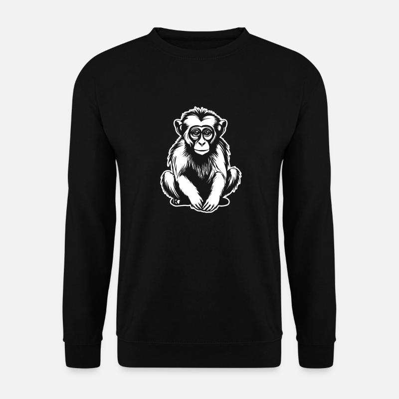 Affe Affen Affengesicht Dschungel - Unisex Pullover - Schwarz