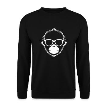 Affe Affen Affengesicht Dschungel - Unisex Pullover - Schwarz - Vorne - Alina (178cm) & Michal (187cm)