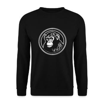 Affe Affen Affengesicht Dschungel - Unisex Pullover - Schwarz - Vorne - Alina (178cm) & Michal (187cm)