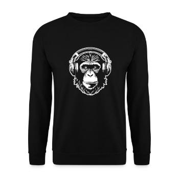 Affe Affen Affengesicht Dschungel - Unisex Pullover - Schwarz - Vorne - Alina (178cm) & Michal (187cm)