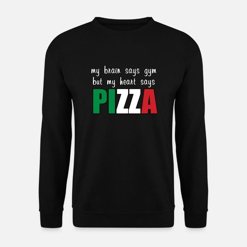 My heart says Pizza - Unisex Pullover - Schwarz