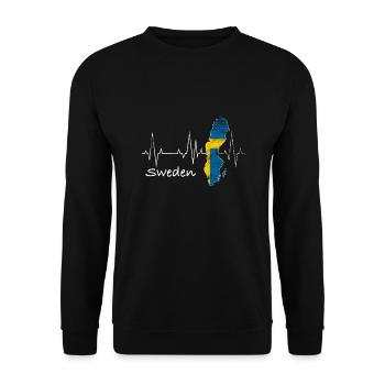 Heartbeat Land Sweden Schweden - Unisex Pullover - Schwarz - Vorne - Alina (178cm) & Michal (187cm)
