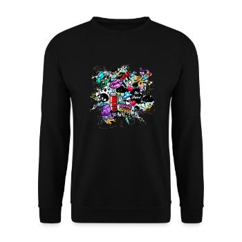 Graffiti style Splash hip hop colors painter color - Unisex Sweatshirt - black - Front - Alina (178cm) & Michal (187cm)