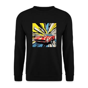 Racing car Pop-Art Classic T-Shirt - Unisex Sweatshirt - black - Front - Alina (178cm) & Michal (187cm)