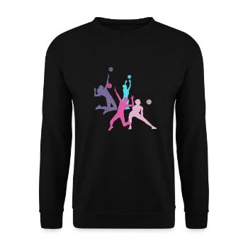 volleyball,volleyballer,beachball,graffiti,pink - Unisex Sweatshirt - black - Front - Alina (178cm) & Michal (187cm)