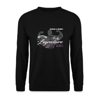 Fitness Legendare - Unisex Pullover - Schwarz - Vorne - Alina (178cm) & Michal (187cm)
