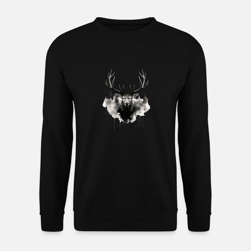 Hirsch - Unisex Pullover - Schwarz