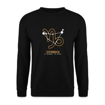 Sternzeichen Illustration Steinbock - Unisex Pullover - Schwarz - Vorne - Alina (178cm) & Michal (187cm)