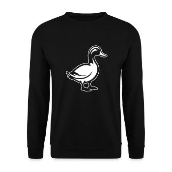 Ente Vögel Enten - Unisex Pullover - Schwarz - Vorne - Alina (178cm) & Michal (187cm)