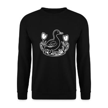 Duck Birds Ducks - Unisex Sweatshirt - black - Front - Alina (178cm) & Michal (187cm)