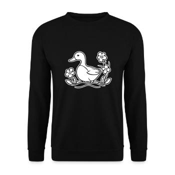 Duck Birds Ducks - Unisex Sweatshirt - black - Front - Alina (178cm) & Michal (187cm)