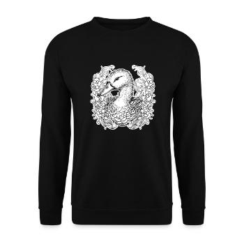 Ente Vögel Enten - Unisex Pullover - Schwarz - Vorne - Alina (178cm) & Michal (187cm)
