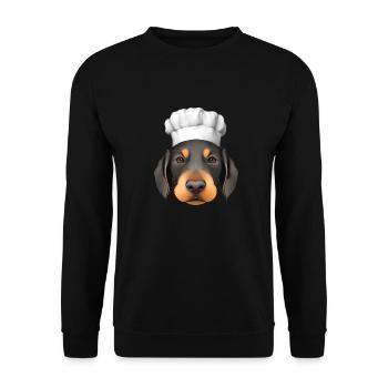 Doberman trainer dog Doberman puppy Doberman - Unisex Sweatshirt - black - Front - Alina (178cm) & Michal (187cm)