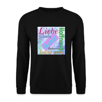 Gedanken - Unisex Pullover - Schwarz - Vorne - Alina (178cm) & Michal (187cm)