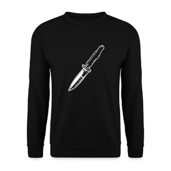 Knife Cutler Knife Lover - Unisex Sweatshirt - black - Front - Alina (178cm) & Michal (187cm)