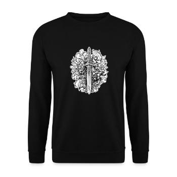 Knife Cutler Knife Lover - Unisex Sweatshirt - black - Front - Alina (178cm) & Michal (187cm)