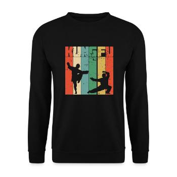 Kung Fu vintage | Kung Fu Martial Art - Sweat-shirt Unisexe - noir - Devant - Alina (178cm) & Michal (187cm)