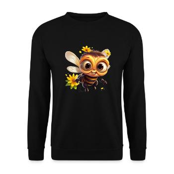 Drôle d’abeille mellifère - Sweat-shirt Unisexe - noir - Devant - Alina (178cm) & Michal (187cm)