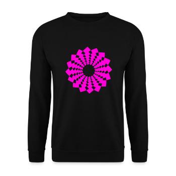 ohm zeichen chakra blume spirit neon pink - Unisex Pullover - Schwarz - Vorne - Alina (178cm) & Michal (187cm)