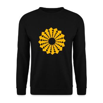 om sign chakra flower spirit yellow yoga happiness - Unisex Sweatshirt - black - Front - Alina (178cm) & Michal (187cm)