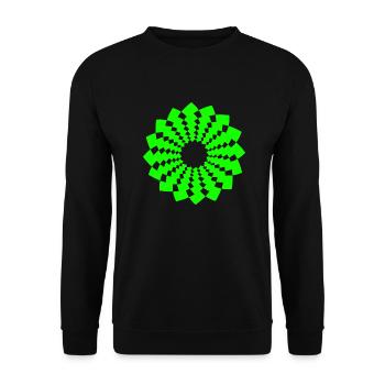 om zeichen chakra blume spirit neon gruen - Unisex Pullover - Schwarz - Vorne - Alina (178cm) & Michal (187cm)