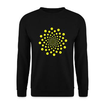 Om signe chakra fleur infini néon jaune - Sweat-shirt Unisexe - noir - Devant - Alina (178cm) & Michal (187cm)