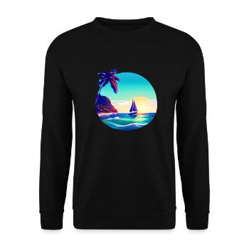 Voilier Voilier Voile Voile Voile Voile Marin - Sweat-shirt Unisexe - noir - Devant - Alina (178cm) & Michal (187cm)